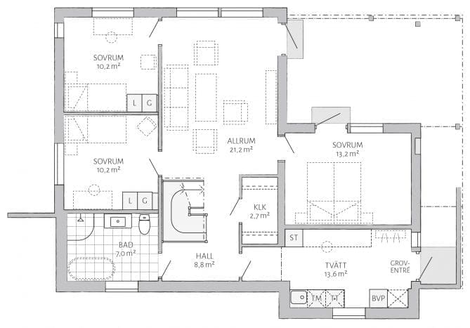 Grundriss Haus Almvik von Eksjöhus