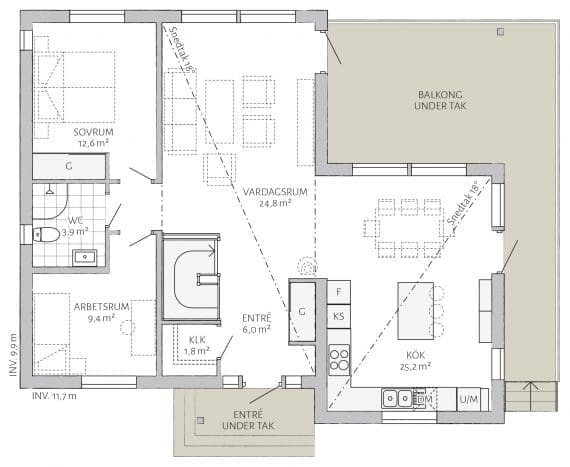 Grundriss Haus Almvik von Eksjöhus